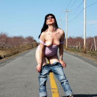 Pictures of XXX Mina fingering herself on the road