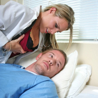 Harmony Rose fucks her patient after seeing his big hard dick