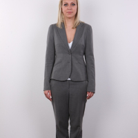Blonde secretary in casting scene