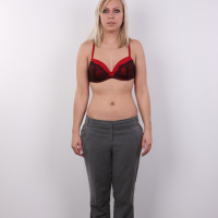 Blonde secretary in casting scene