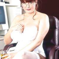 Vicky Vann Busty Secretary In White Corset