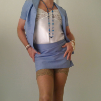 Me as a secretary white lingerie and stockings