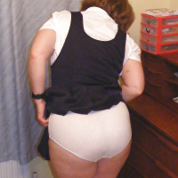 Slutty secretary in big white knickers