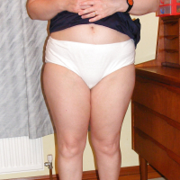 Slutty secretary in big white knickers