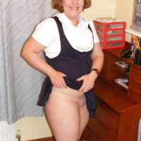 Slutty secretary in big white knickers