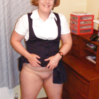 Slutty secretary in big white knickers