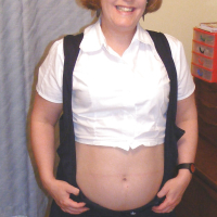 Slutty secretary in big white knickers