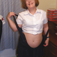Slutty secretary in big white knickers