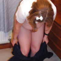 Slutty secretary in big white knickers