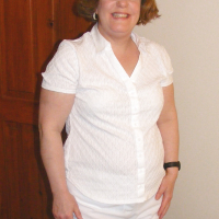 Slutty secretary in white knickers and platforms
