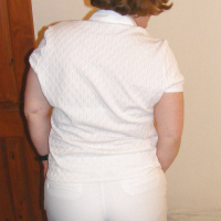 Slutty secretary in white knickers and platforms
