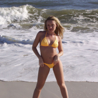 Trisha Uptown Flashes her pussy and tits on the beach