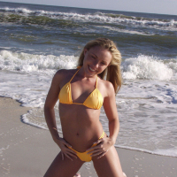 Trisha Uptown Flashes her pussy and tits on the beach