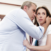 Schoolgirl Casey Calvert in uniform sucking big cock getting office fuck