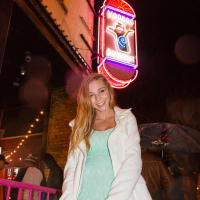 Blonde tease Kendra Sunderland has some fun all around town