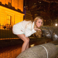 Blonde tease Kendra Sunderland has some fun all around town