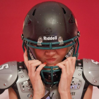 Blonde coed Kendra Sunderland is a funky sports fanatic