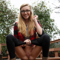 Hot college freshman Kendra Sunderland shows you her pussy at the library