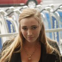 Blonde with big pierced tits