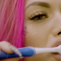 Busty pink haired bitch Chantal Danielle mounts her pussy on a big cock