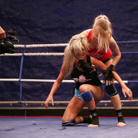 Laura Crystal loses catfight and gets dominated by Michelle Moist
