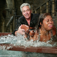 Candace Von huge tits ebony babe is bound for water treatment