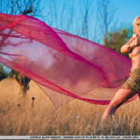 sweet blonde Sophia poses super sexy out in the nature