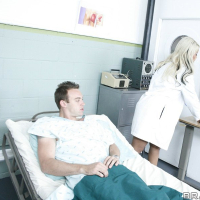 Hot doctors Brynn Tyler and Bridgette B fucking a big cock in reality
