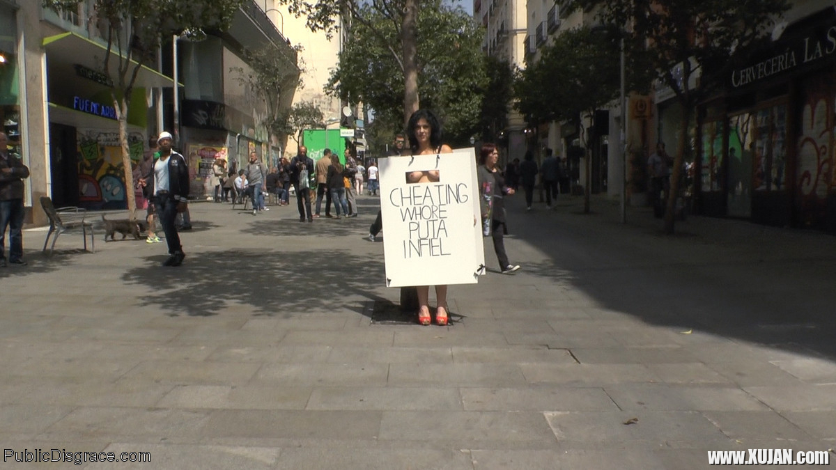 Unfaithful slut paraded naked through the streets where husbands coworkers shop - Photo #1045717