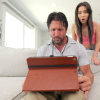 Lovely asian doll Kimmy Kimm gets exposed by her nasty stepdad