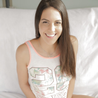 Barely legal teen Carolina Abril posing fully clothed in white underwear