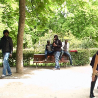 Carolina Abril public bound in a park and exposed in a bar by le