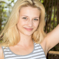 Sexy blonde teen babe Aubrey Gold spreads wide for deep dicking