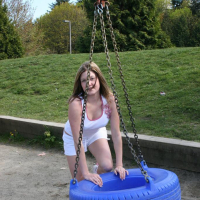 Pictures of teen model Madison Summers teasing at a park