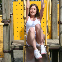 Pictures of teen model Madison Summers teasing at a park