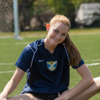 Sporty futbol girl teasing