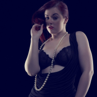 Perfect Jaye in her black dress holdups and heels