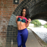 Brunette Hottie Hanna Shaw peeing in public Place