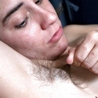 Rebecca black hair small tits and hairy armpits