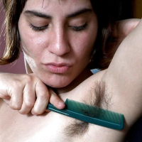 Rebecca black hair small tits and hairy armpits