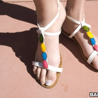 Danica Dillan knows how to use her feet on a cock