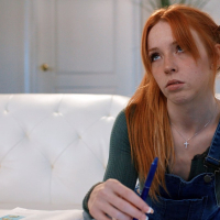 Wild redhead girl Madi Collins getting pumped with two big rods