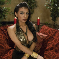 Jessy Dubai busty ts fucks her kinky submissive Kajira Bound on
