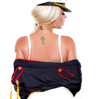 Bosomy blonde babe Spencer Scott flaunting nice melons outdoors in hat