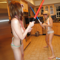 Gia Love and Teagan Summers dashing roleplay nudity lesbian moments