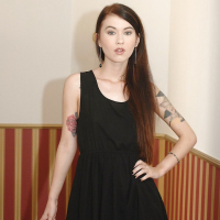 Stunning European babe Misha Cross is showing her tattoos