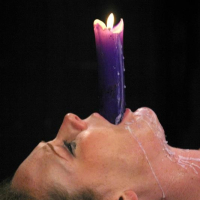 Bound Audrey Hollander gets a candle in her ass with fucking