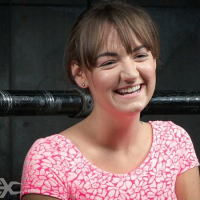 Charlotte Cross is bound in metal to fucking machine her mouth d