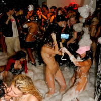 Pretty babes going wild at the drunk sex party with horny guys