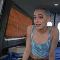 Short haired bitch Paris Amour getting tag teamed in a van